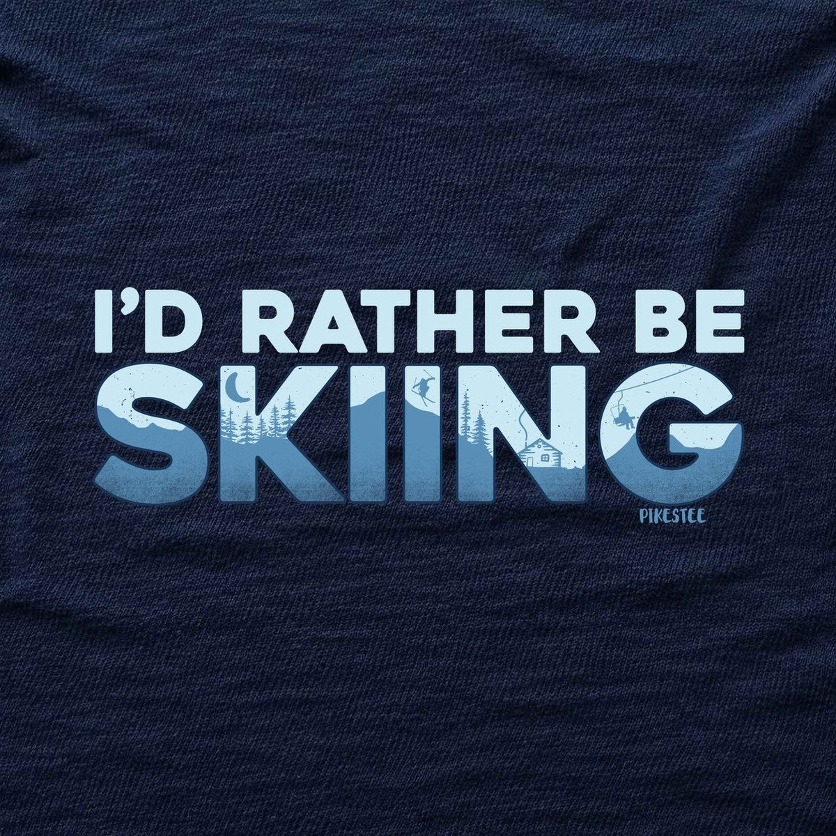 I'd Rather Be Skiing T-shirt - Navy - hero