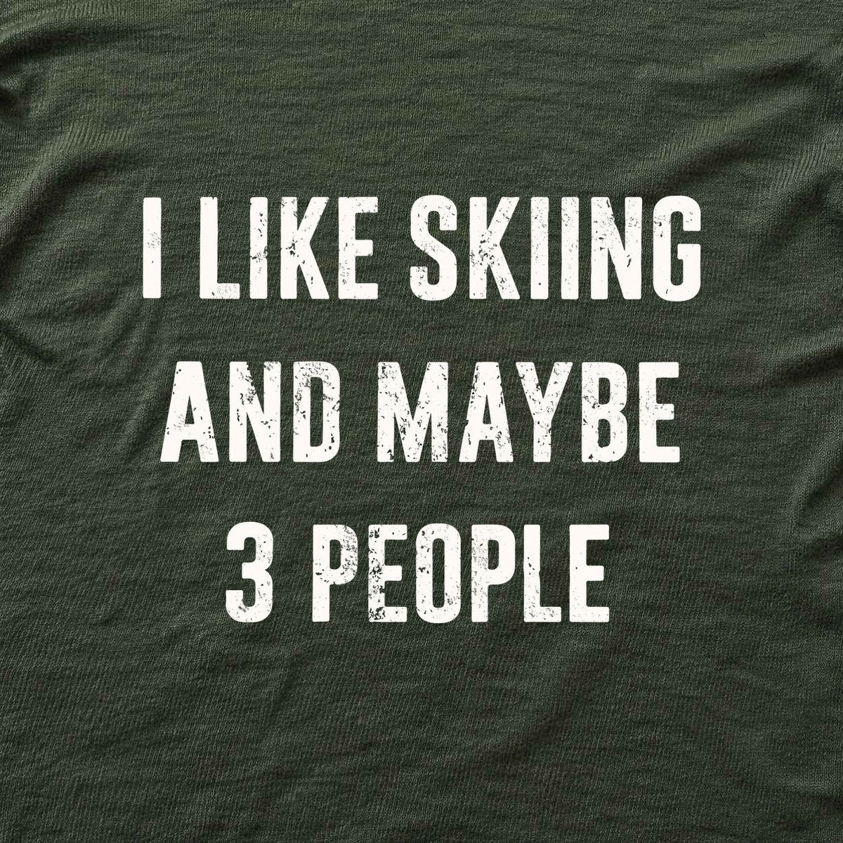 Ilike Skiing Typo T-shirt - Military Green - hero