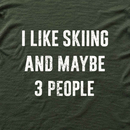 Ilike Skiing Typo T-shirt - Military Green - hero