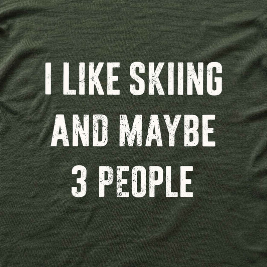 Ilike Skiing Typo T-shirt - Military Green - hero