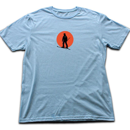 Skier Sunset T-shirt - Light Blue