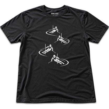Skier Race Turns T-shirt - Black