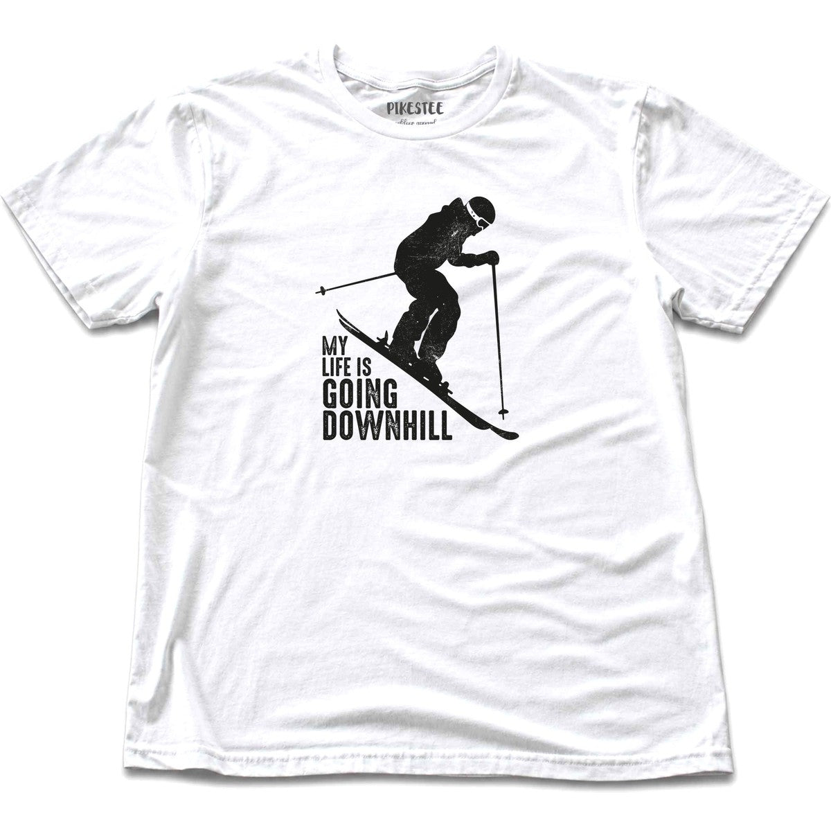 My Life Is Going Downhill Ski T-shirt - White