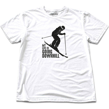 My Life Is Going Downhill Ski T-shirt - White