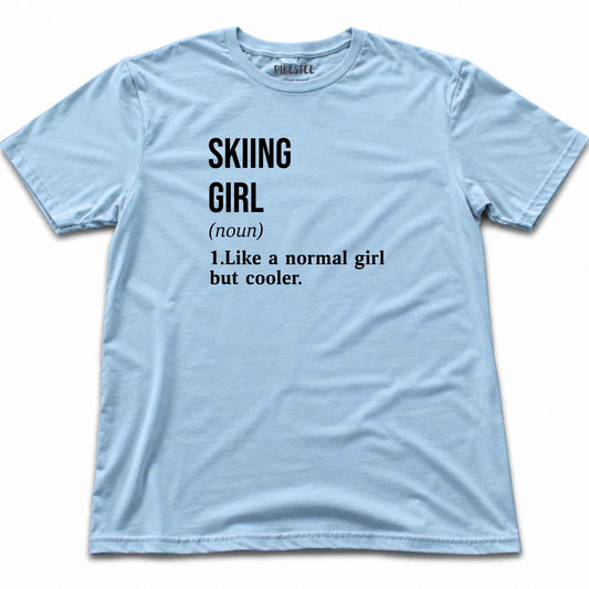 Ski Girl Definition T-shirt - Light Blue
