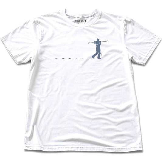 Skier Girl Path T-shirt - White