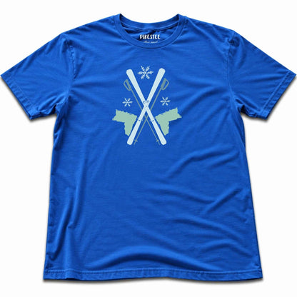 Skis and Boots T-shirt - Blue Royal