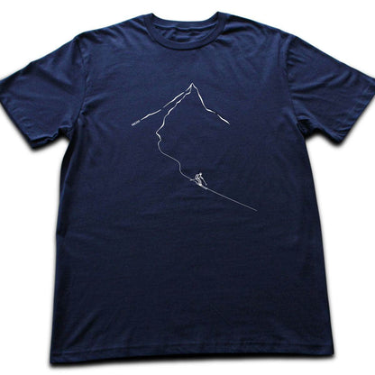 Minimalist Skier Path T-shirt - Navy