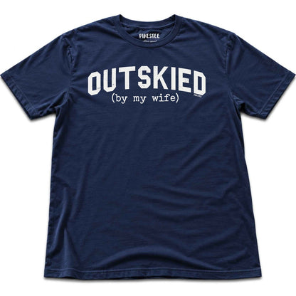Outskied By My Wife T-shirt - Heather Navy