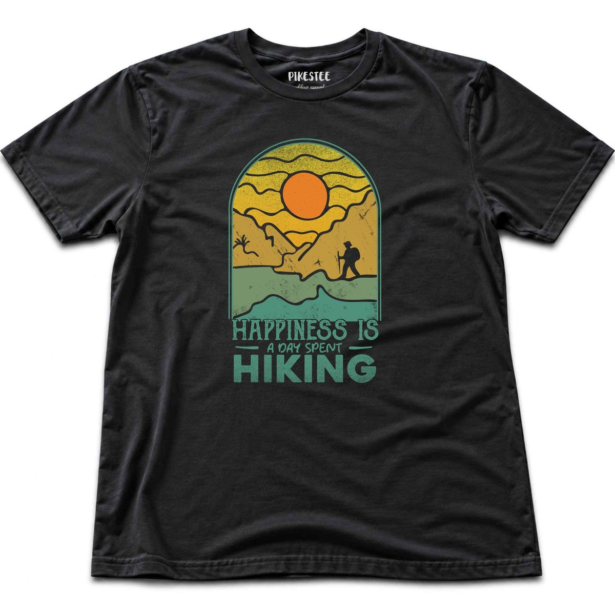 Happiness Is Hiking T-shirt - Black