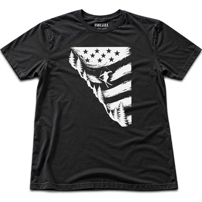 Flag Ski Jump U S A T-shirt - Black
