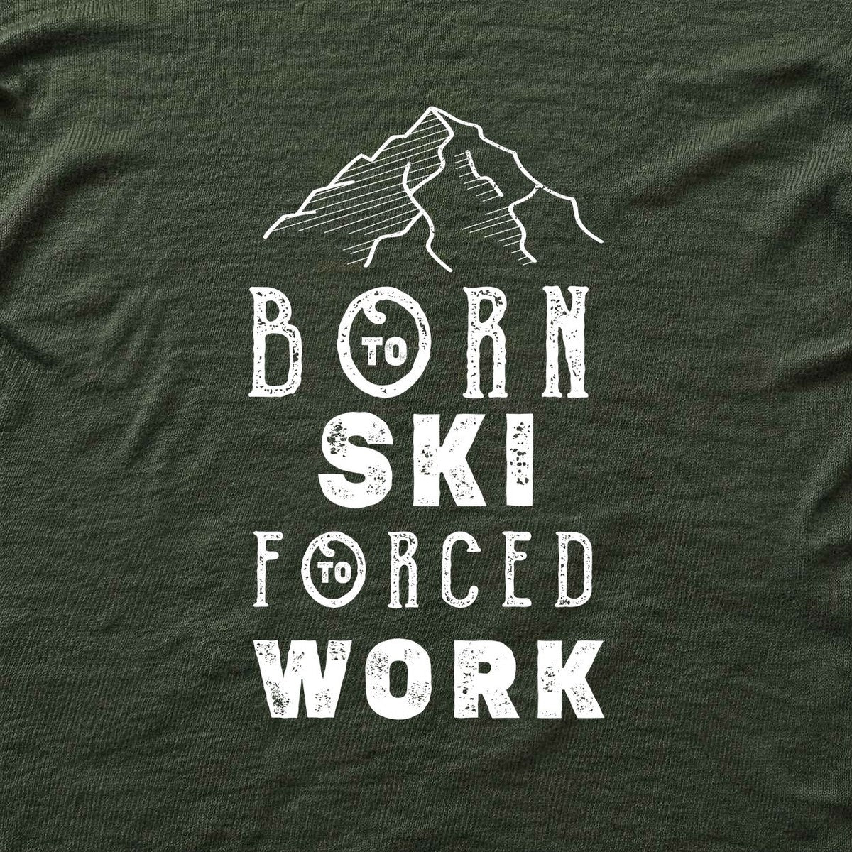 Born To Ski T-shirt - Military Green - hero