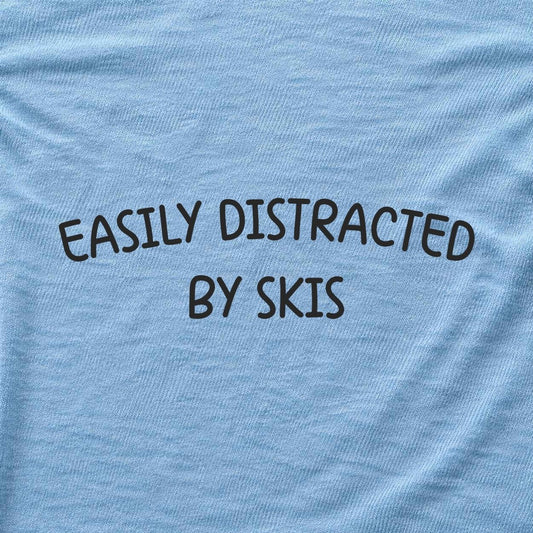Easily Distracted By Skis T-shirt - Light Blue - hero