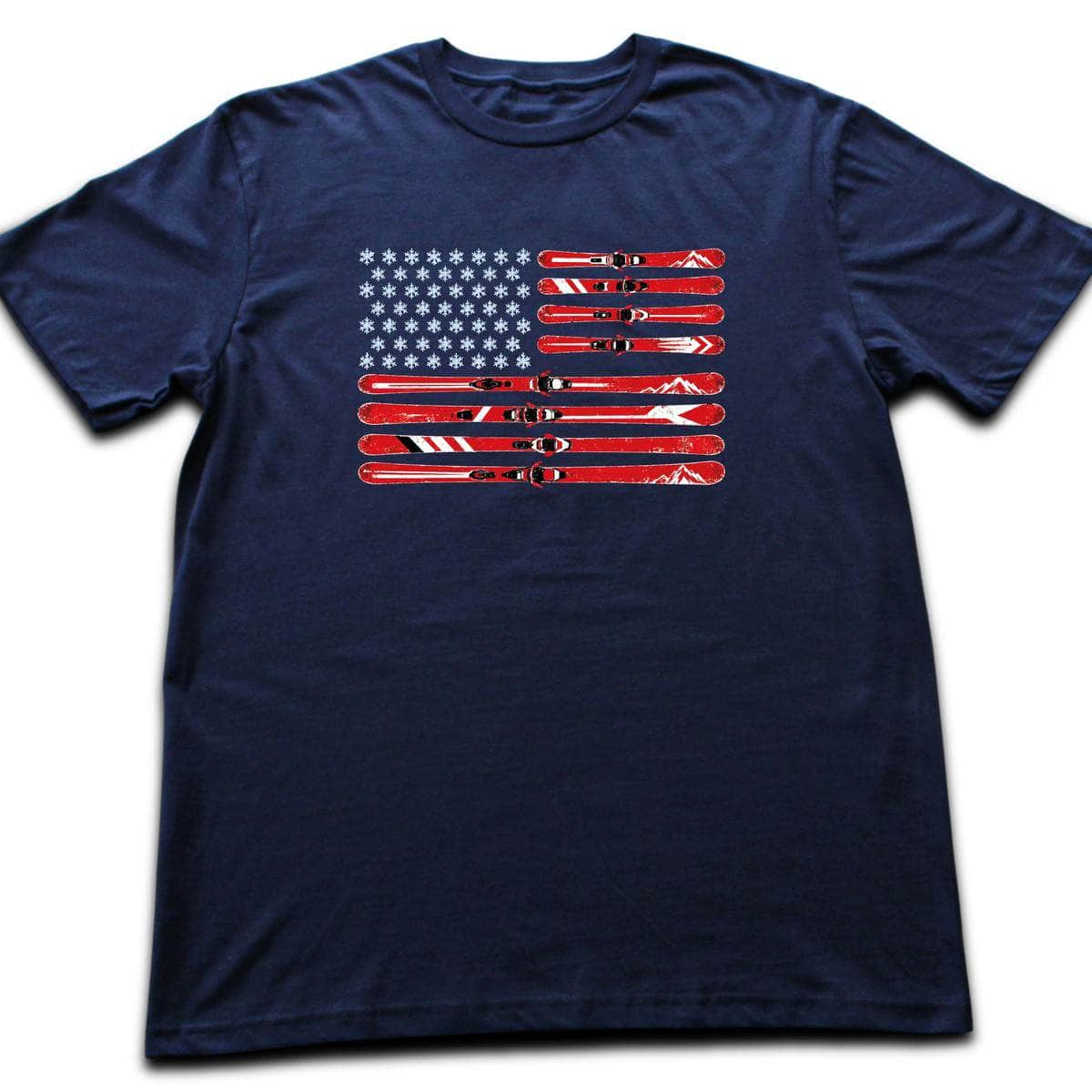Ski Usa Flag T-shirt - Navy