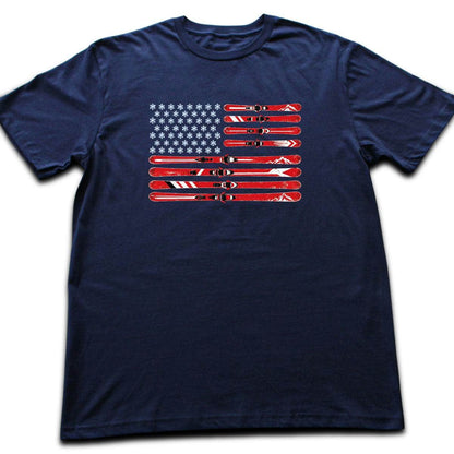 Ski Usa Flag T-shirt - Navy