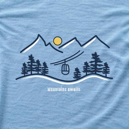 Mountains awaits T-shirt - Light Blue - hero