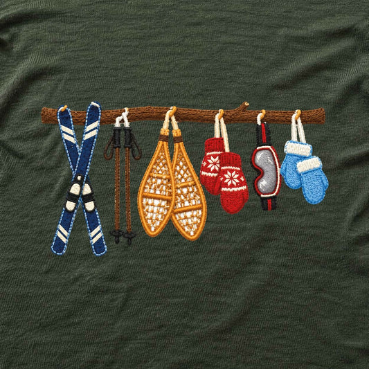 Ski Stuff Rack T-shirt - Military Green - hero