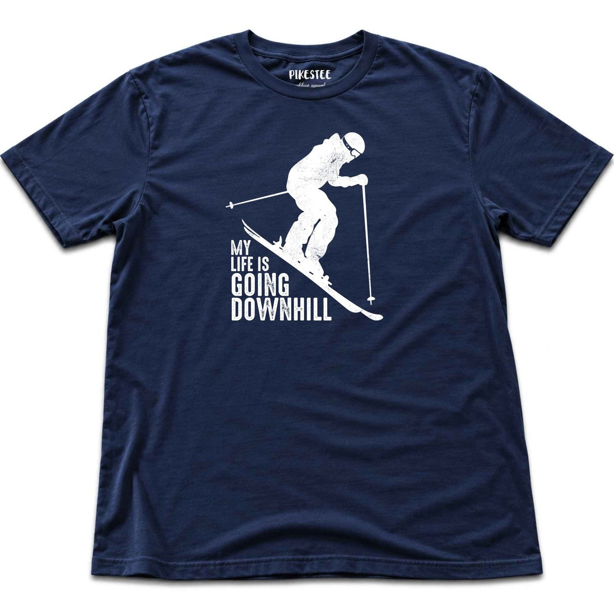 My Life Is Going Downhill Ski T-shirt - Navy