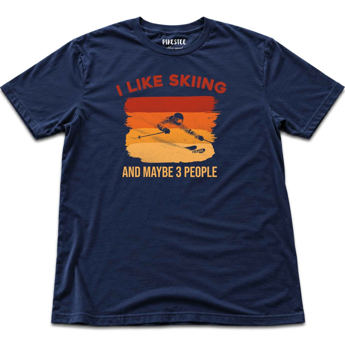 Ilike Skiing Gradient T-shirt - Navy