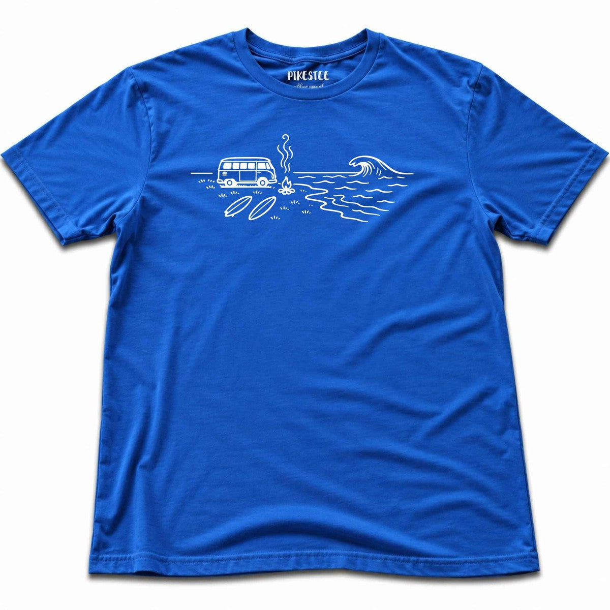 Van On The Beach T-shirt - Blue Royal