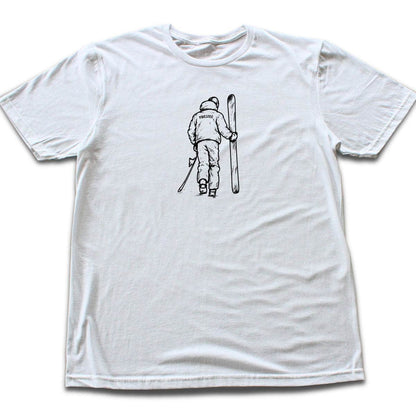Hand Drawn Walking Skier T-shirt - White