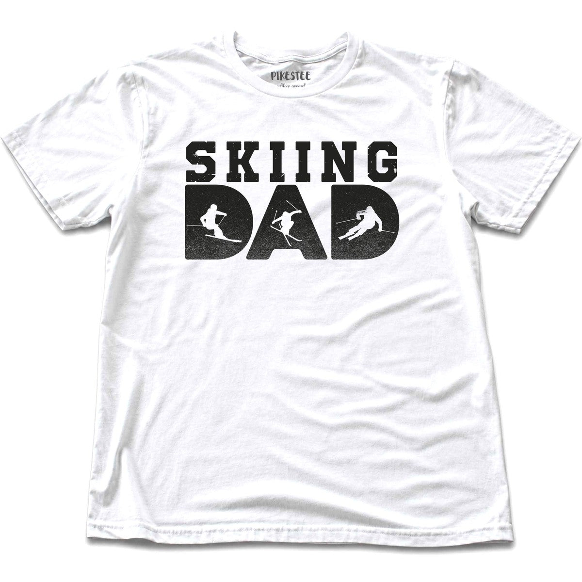 Skiing Dad Typo T-shirt - White