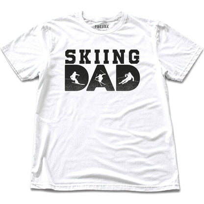 Skiing Dad Typo T-shirt - White