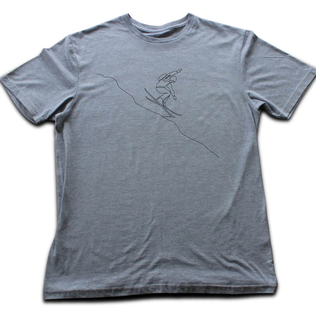 Line Art Skier Jump T-shirt - Sport Grey