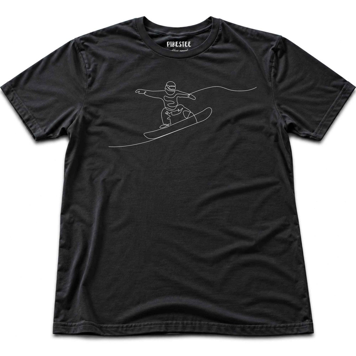 Snowboard Line Art T-shirt - Black