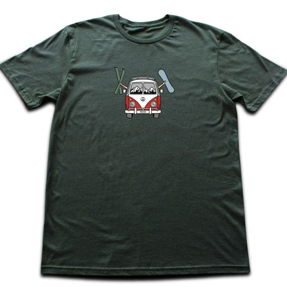 Ski And Snowboard Van T-shirt - Military Green