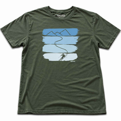 Gradient Ski Path T-shirt - Military Green