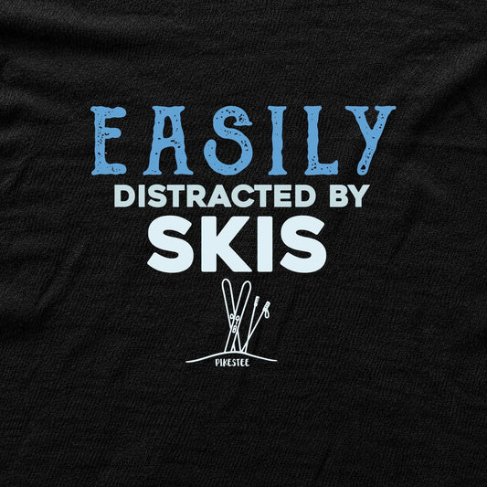 Easily Distracted By Skis T-shirt - Black - hero