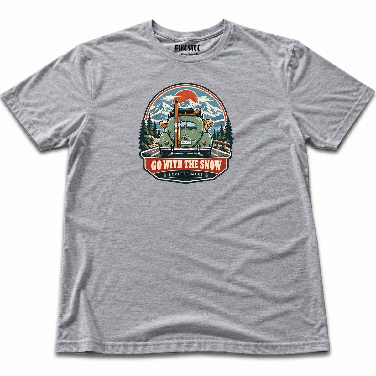 Gowith The Snow Car T-shirt - Sport Grey