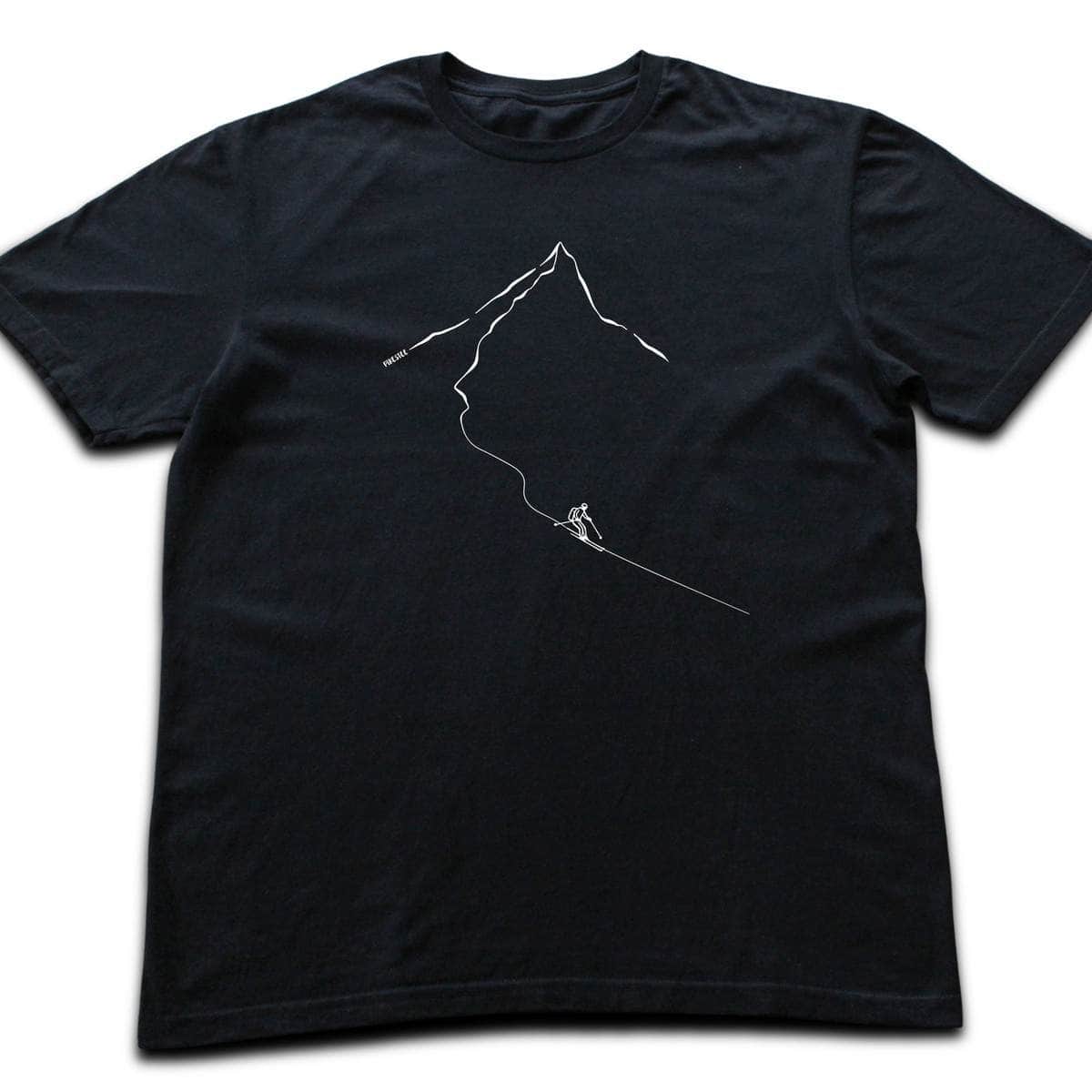 Minimalist Skier Path T-shirt - Black