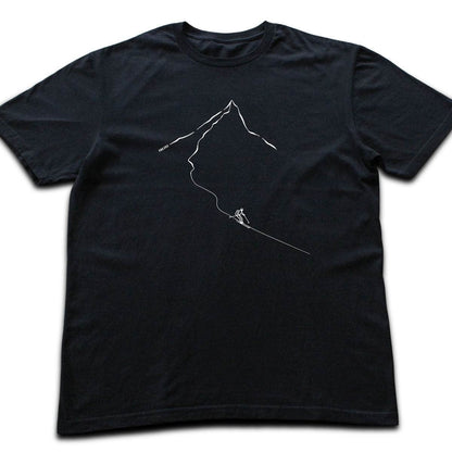 Minimalist Skier Path T-shirt - Black