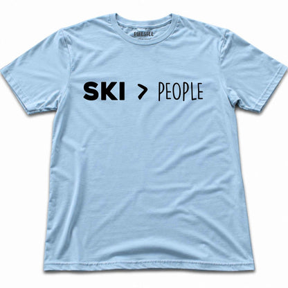 Ski Over People T-shirt - Light Blue