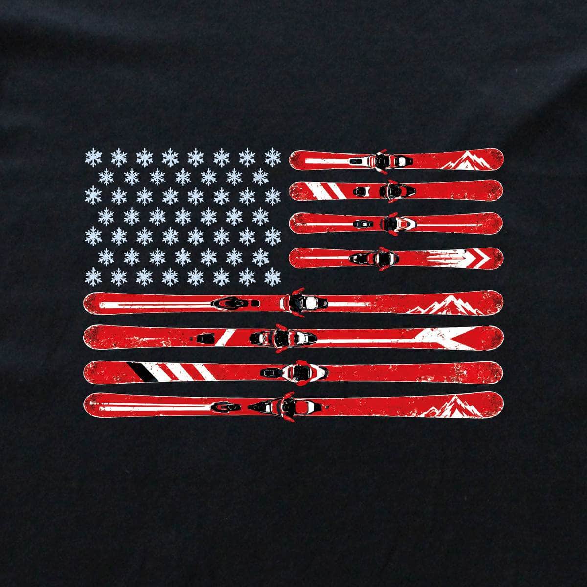 Ski Usa Flag T-shirt - Black - hero