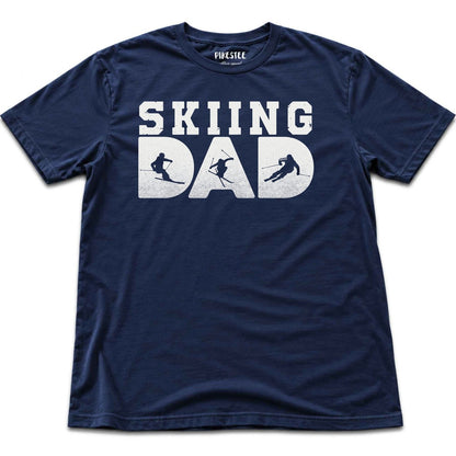 Skiing Dad Typo T-shirt - Navy