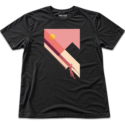 Abstract Ski Mountain  T-shirt - Black