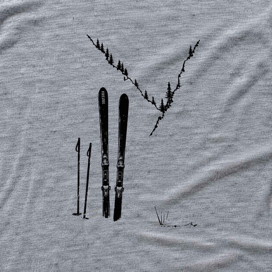 Minimalist Ski View T-shirt - Sport Grey - hero