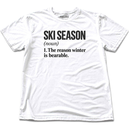 Ski Season Definition T-shirt - White