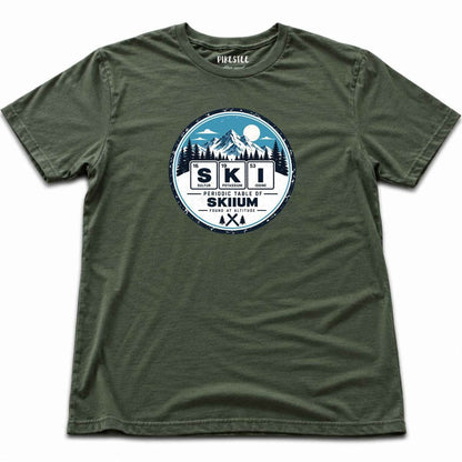 Ski Element Badge T-shirt - Military Green