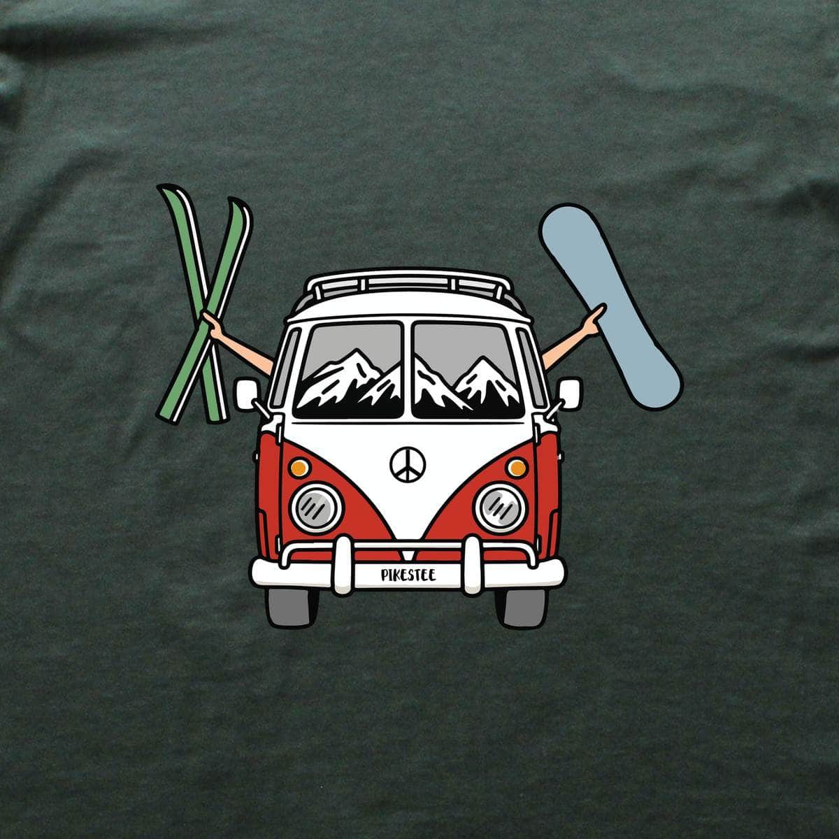 Ski And Snowboard Van T-shirt - Military Green - hero