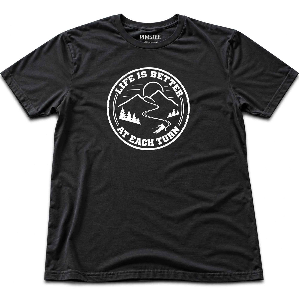 Life Is Better At Each Turn T-shirt - Black