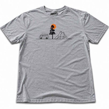 Van, Tree, Mountain T-shirt - Sport Grey
