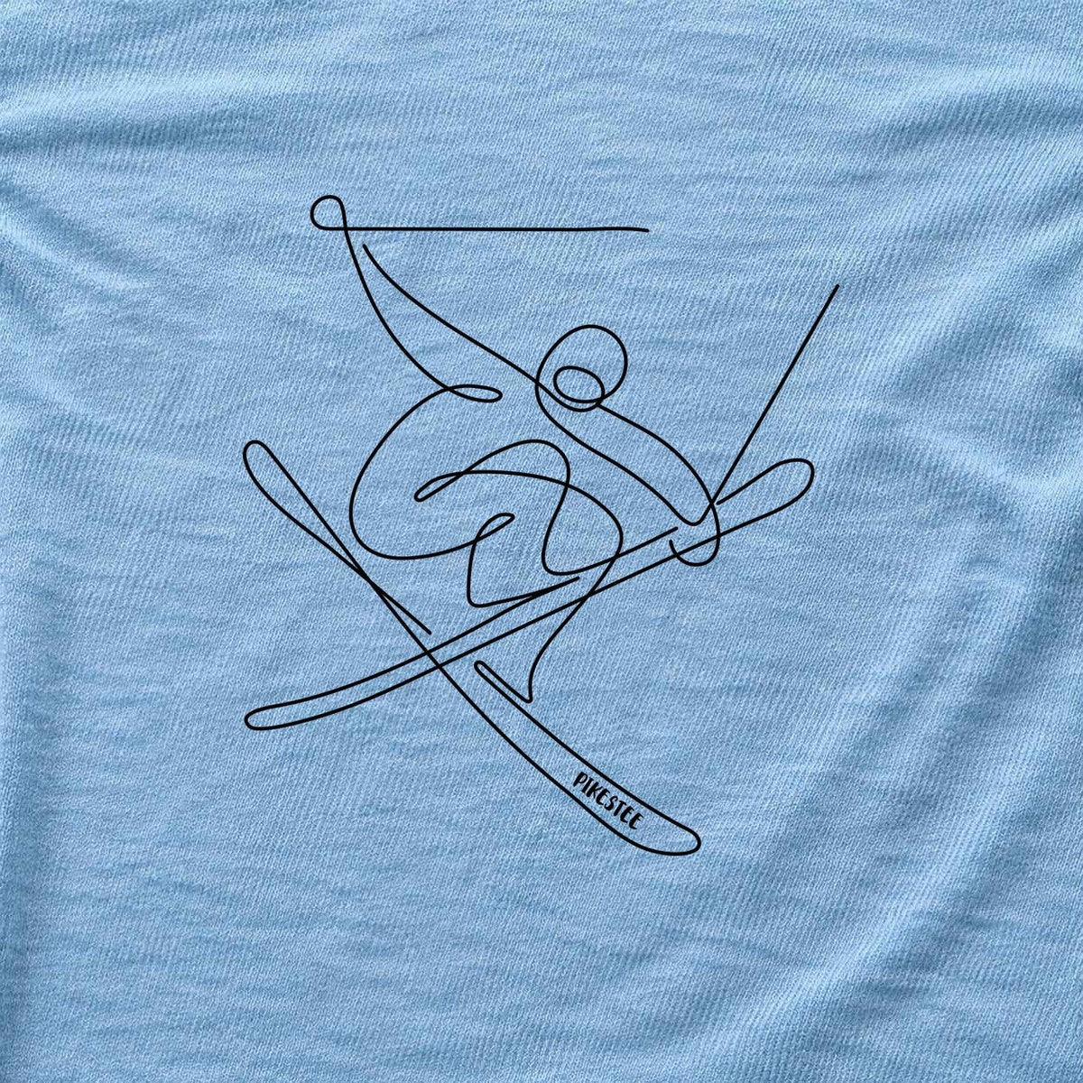 Ski Jump Line Art T-shirt - Light Blue - hero