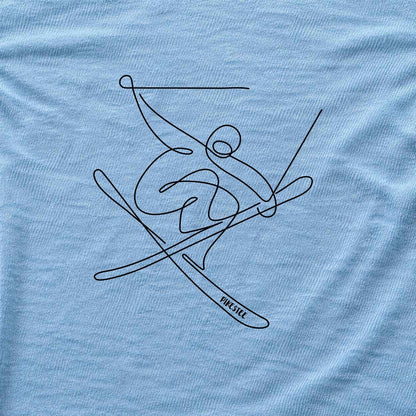 Ski Jump Line Art T-shirt - Light Blue - hero