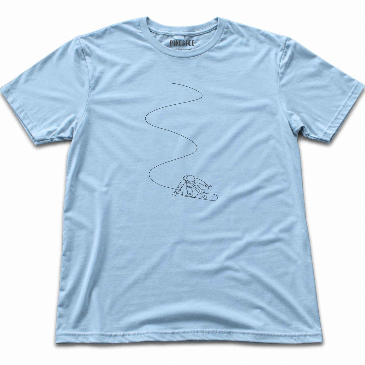 Snowboarder Slalom Art T-shirt - Light Blue