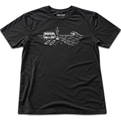 Van On The Beach T-shirt - Black