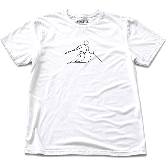 Single Line Skier T-shirt - White